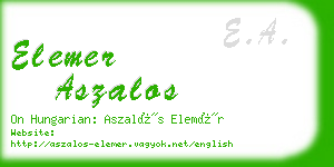 elemer aszalos business card